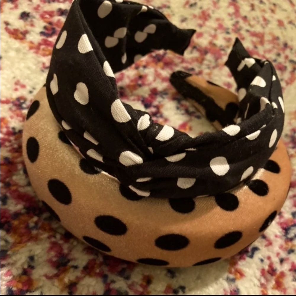 2 polka dot headbands